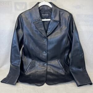 WILSONS Leather Pelle Studio 3-Button Jacket Women’s Size Large Collared